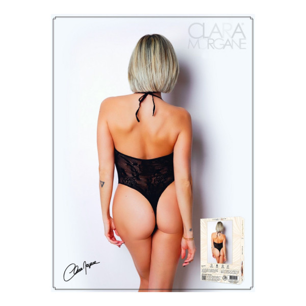 Body effet string sexy noir en résille - Le Numéro 4 - Collection Body 